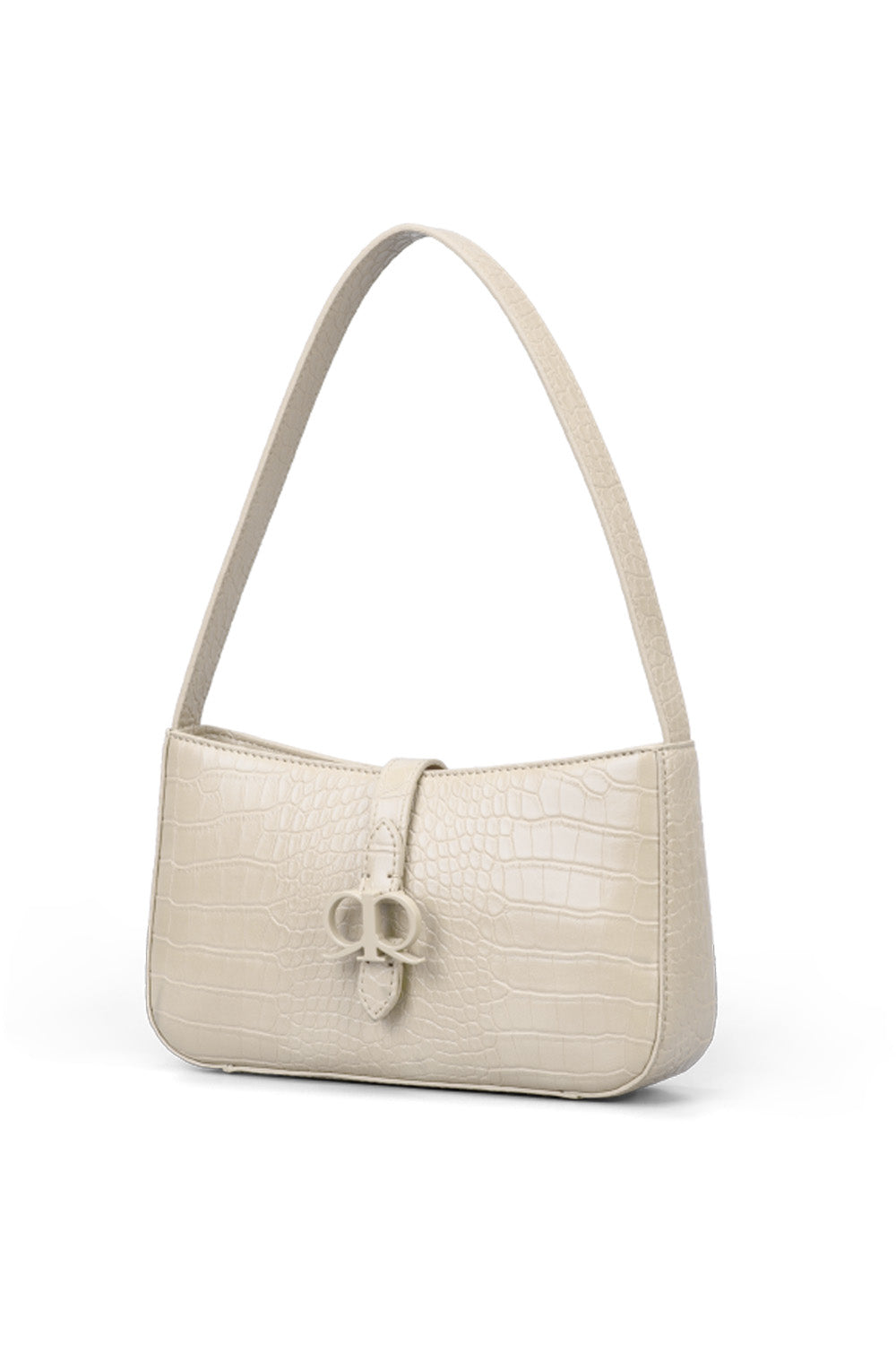 RR Juliet Croco Shoulder Bag in Ivory