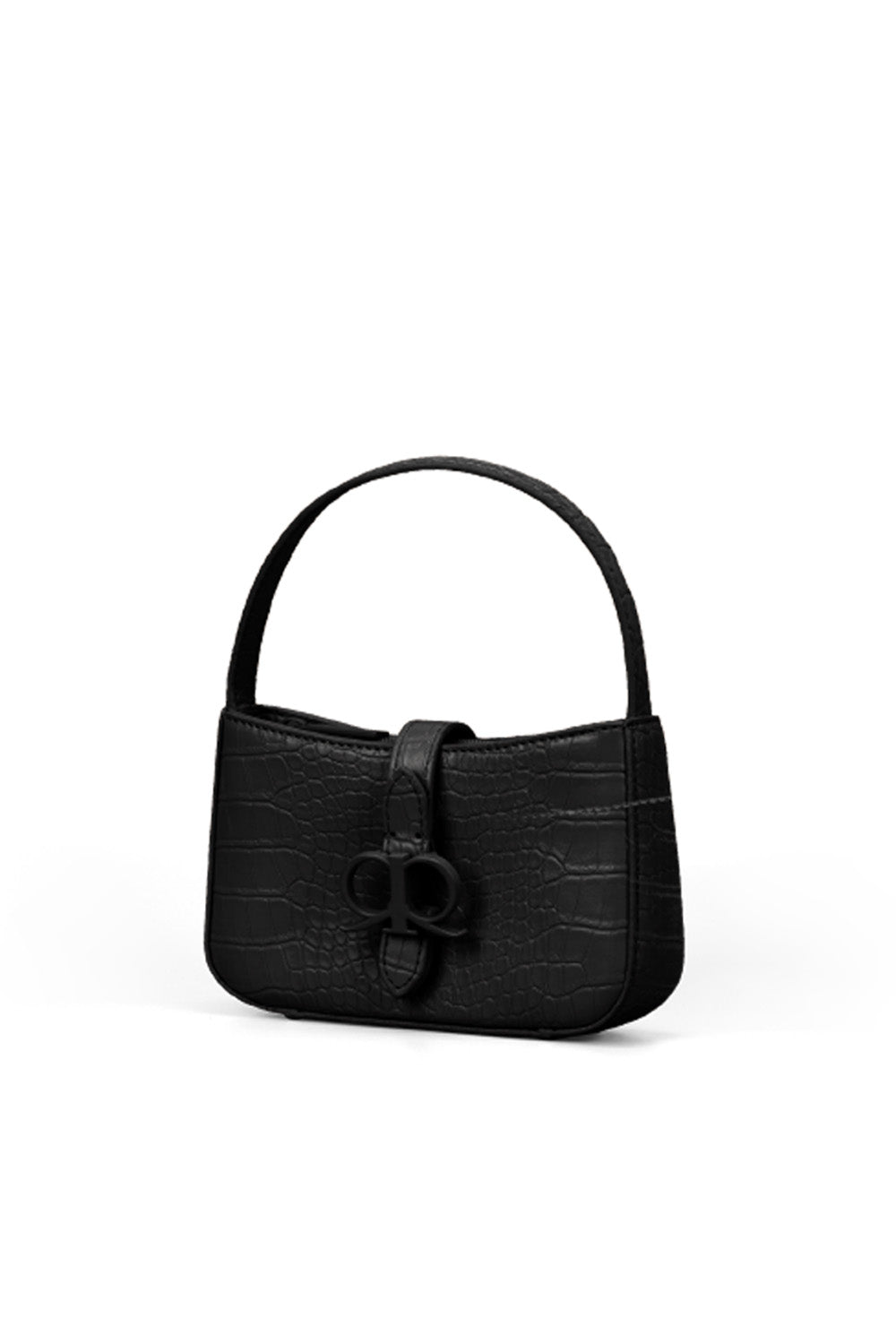 RR Juliet Croco Mini Shoulder Bag in Black