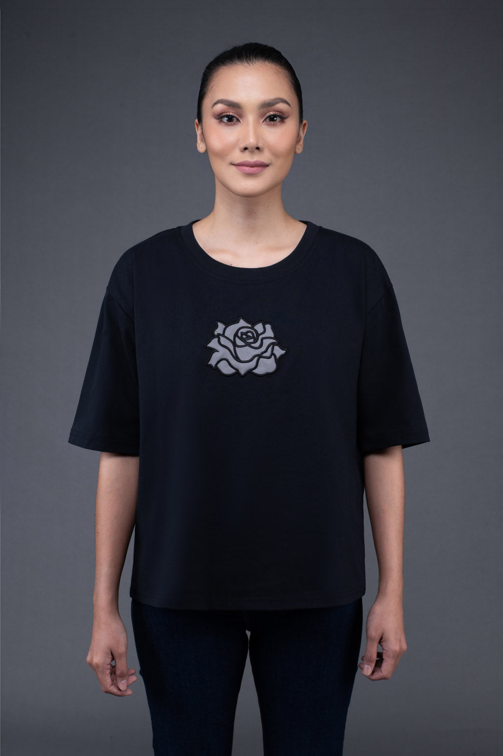 RR BASIC Roma Rose T-Shirt in Black