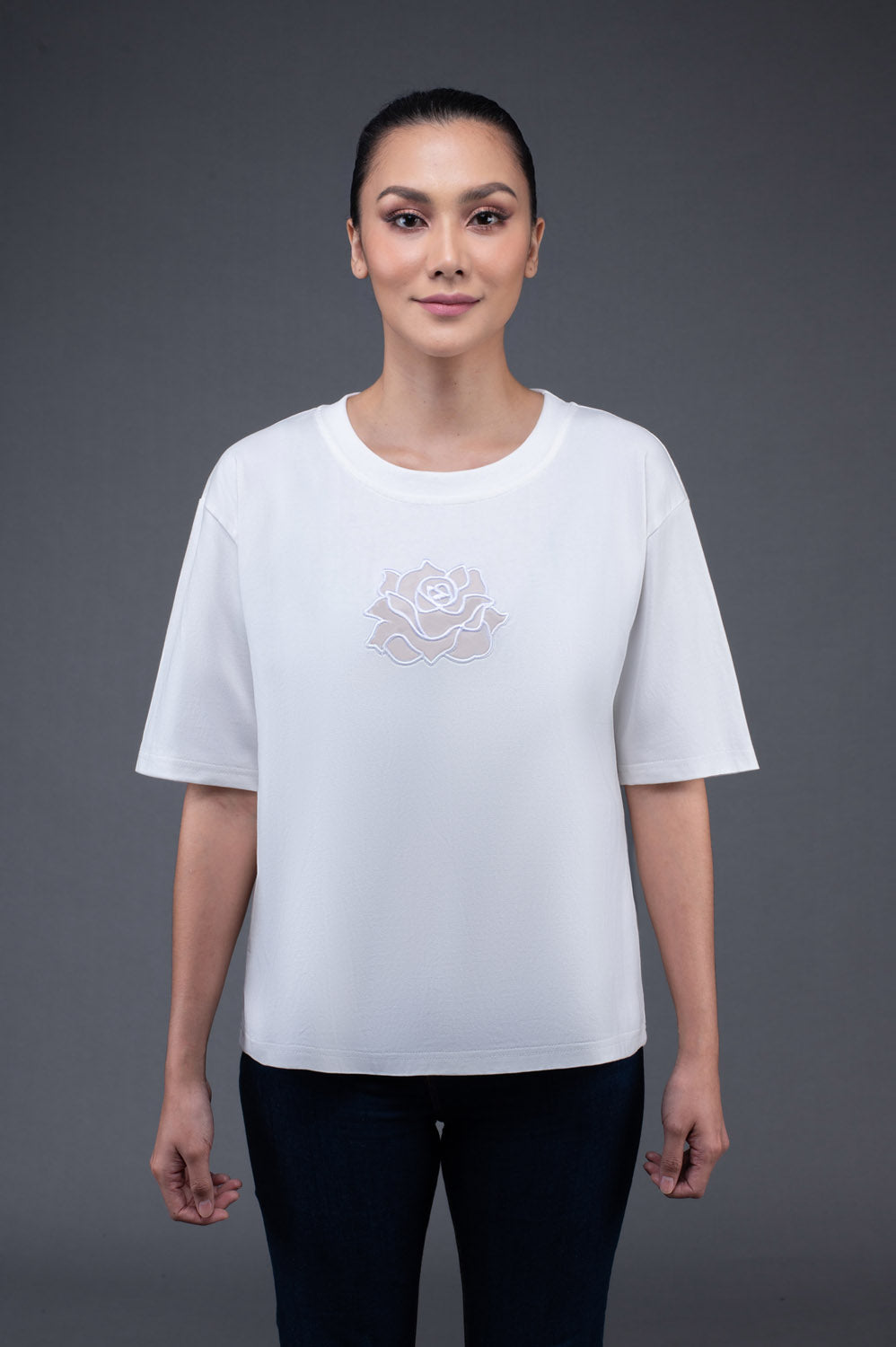 RR BASIC Roma Rose T-Shirt in White