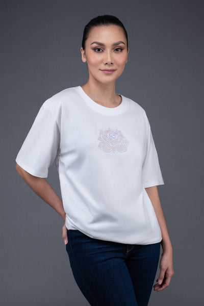 RR BASIC Roma Rose T-Shirt in White