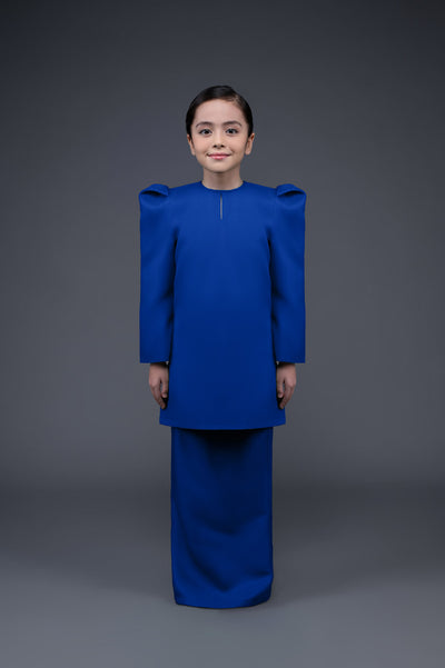 RR BASIC Baju Kurung Pahang Girl in Electric Blue
