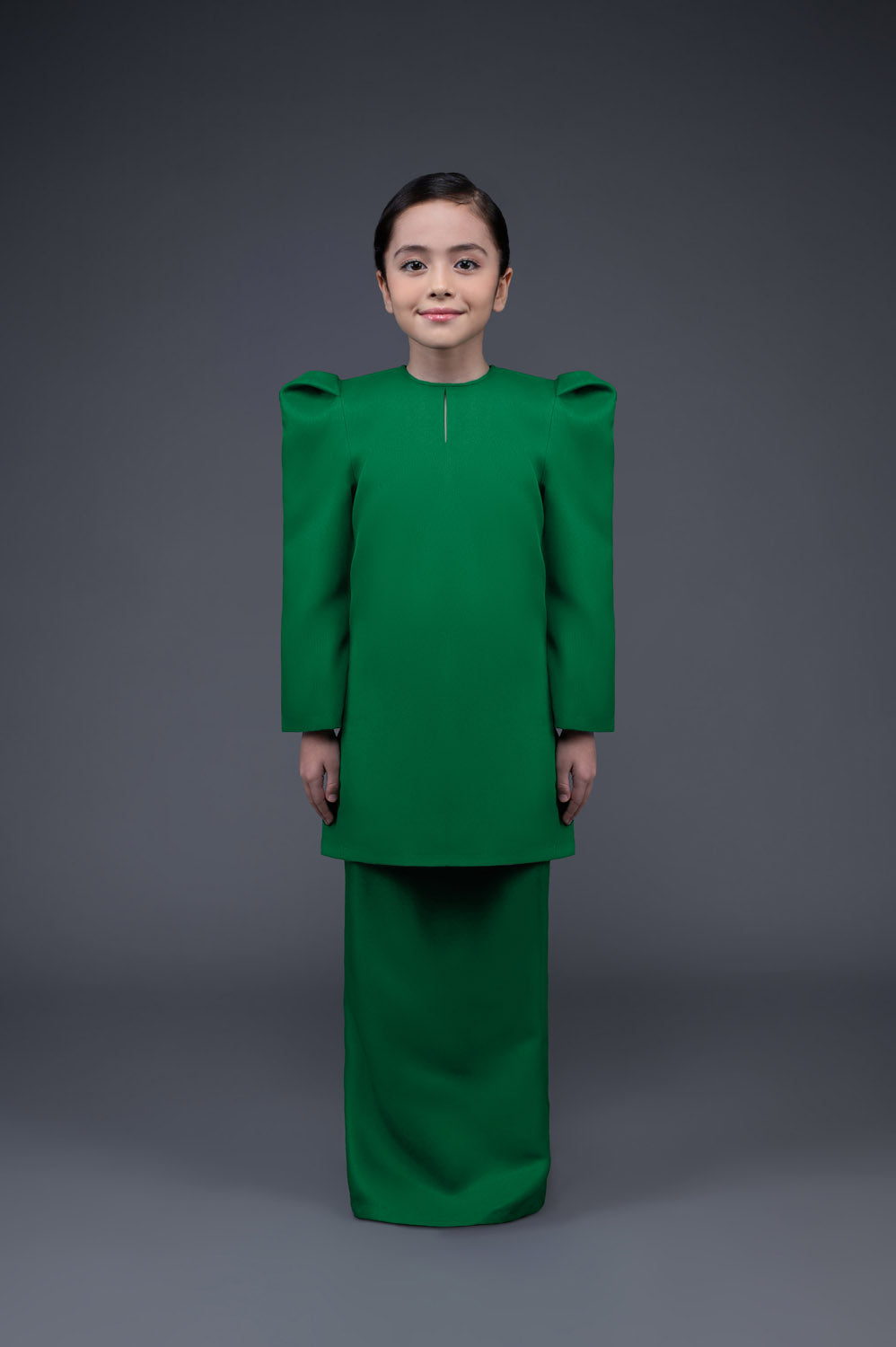RR BASIC Baju Kurung Pahang Girl in Emerald Green