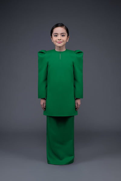 RR BASIC Baju Kurung Pahang Girl in Emerald Green