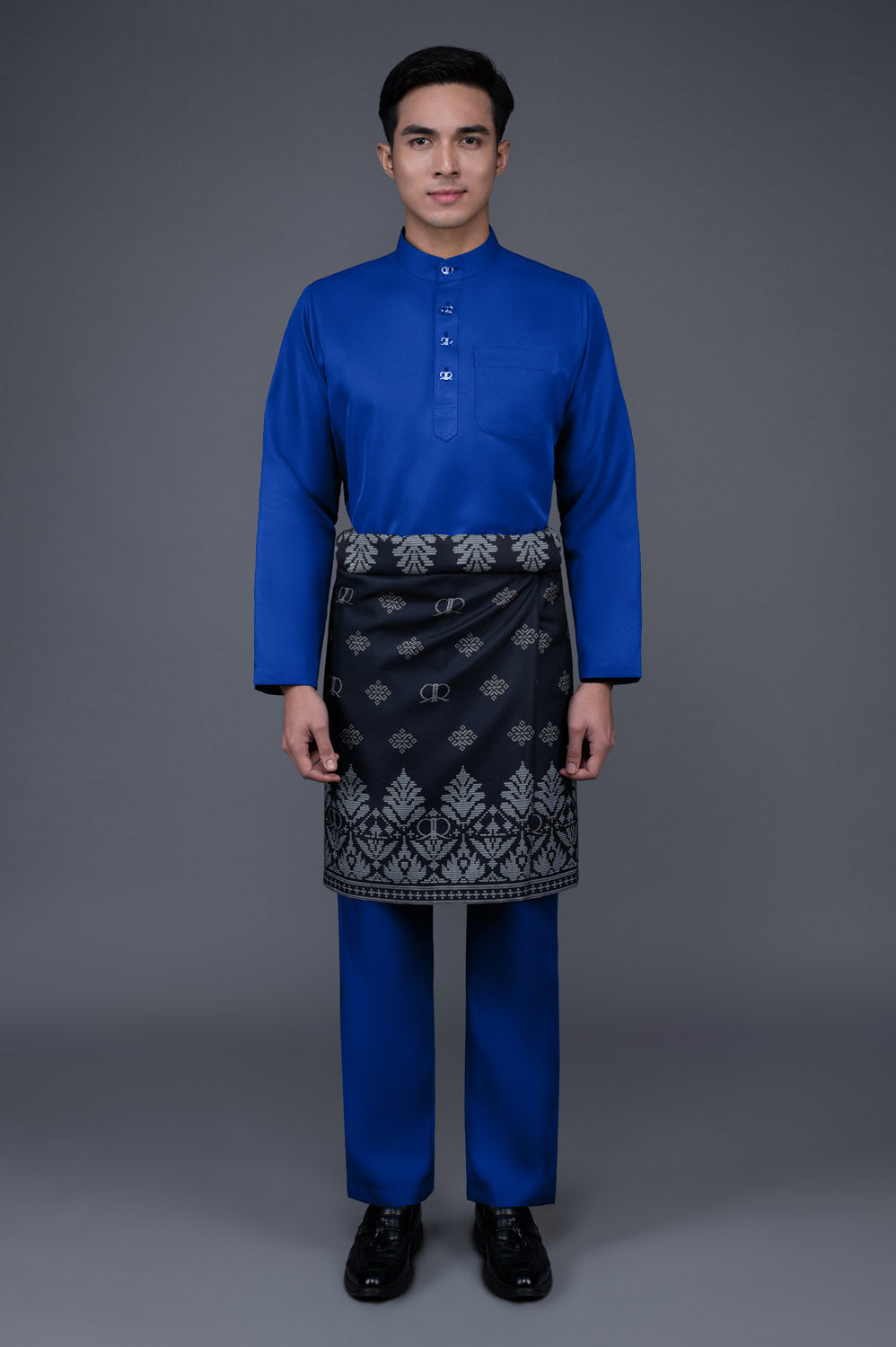 RR BASIC Baju Melayu Cekak Musang Set in Electric Blue