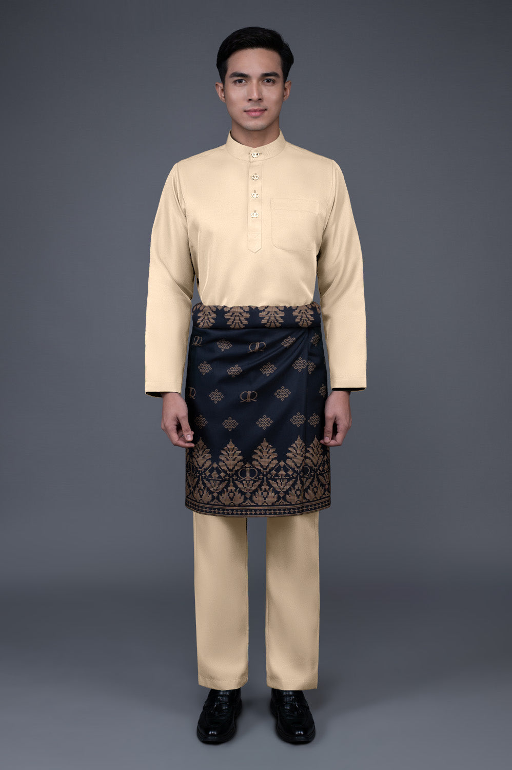 RR BASIC Baju Melayu Cekak Musang Set in Light Brown