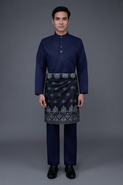 RR BASIC Baju Melayu Cekak Musang Set in Navy Blue