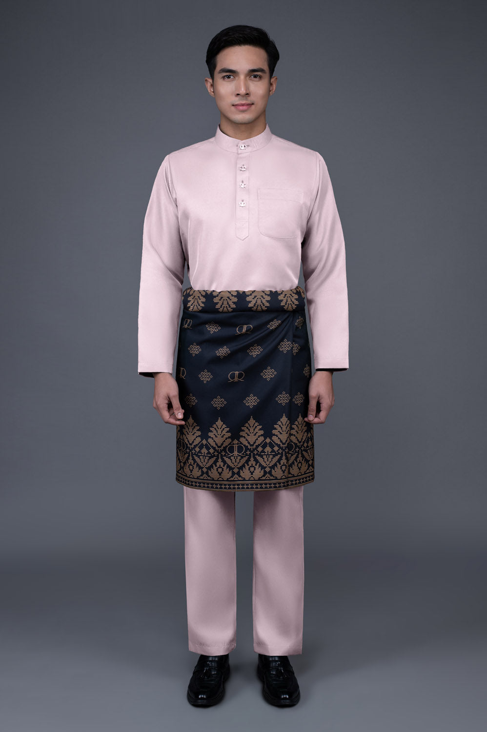 RR BASIC Baju Melayu Cekak Musang Set in Pale Pink