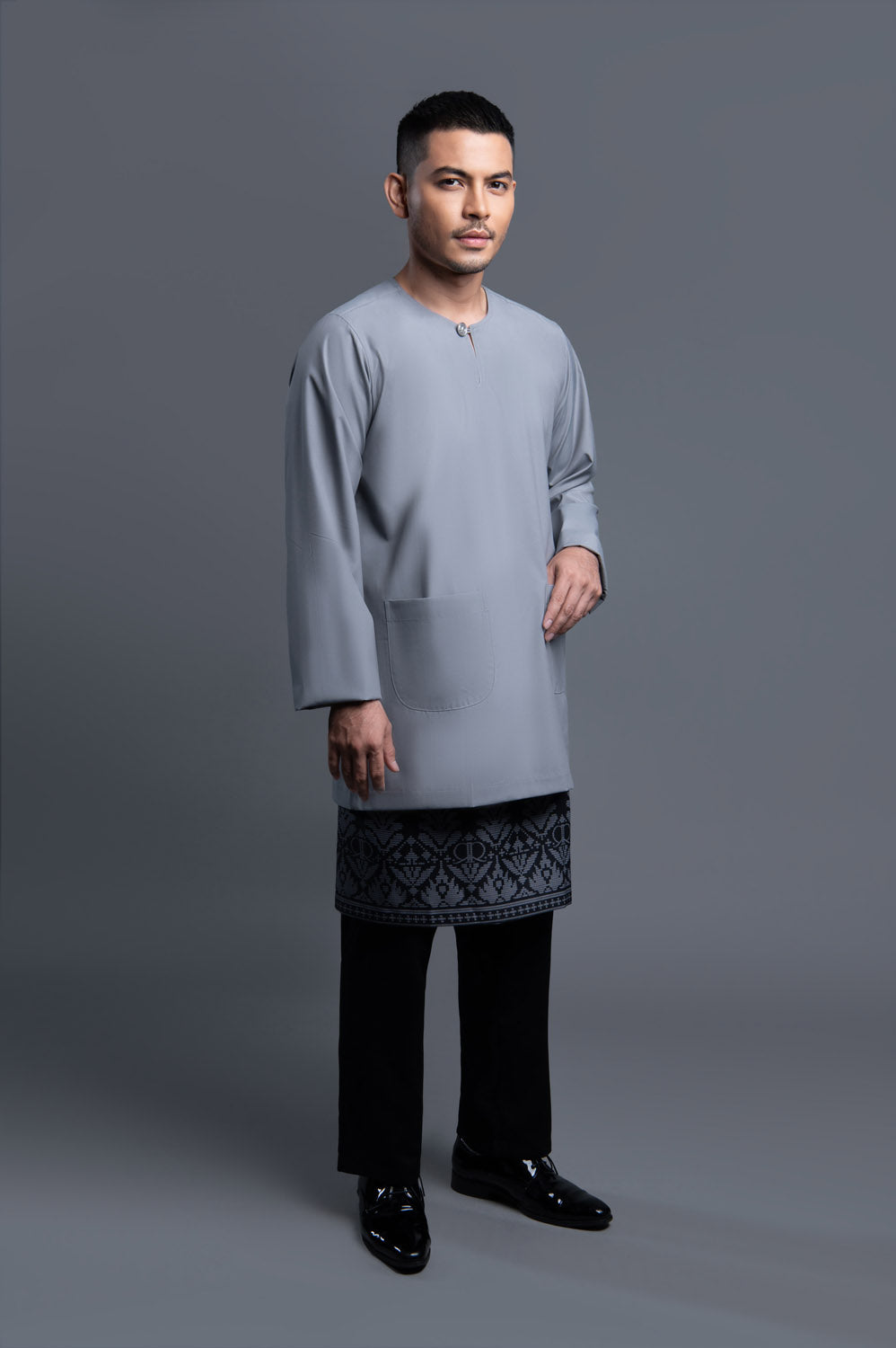 RR Baju Melayu Johor Set in Grey