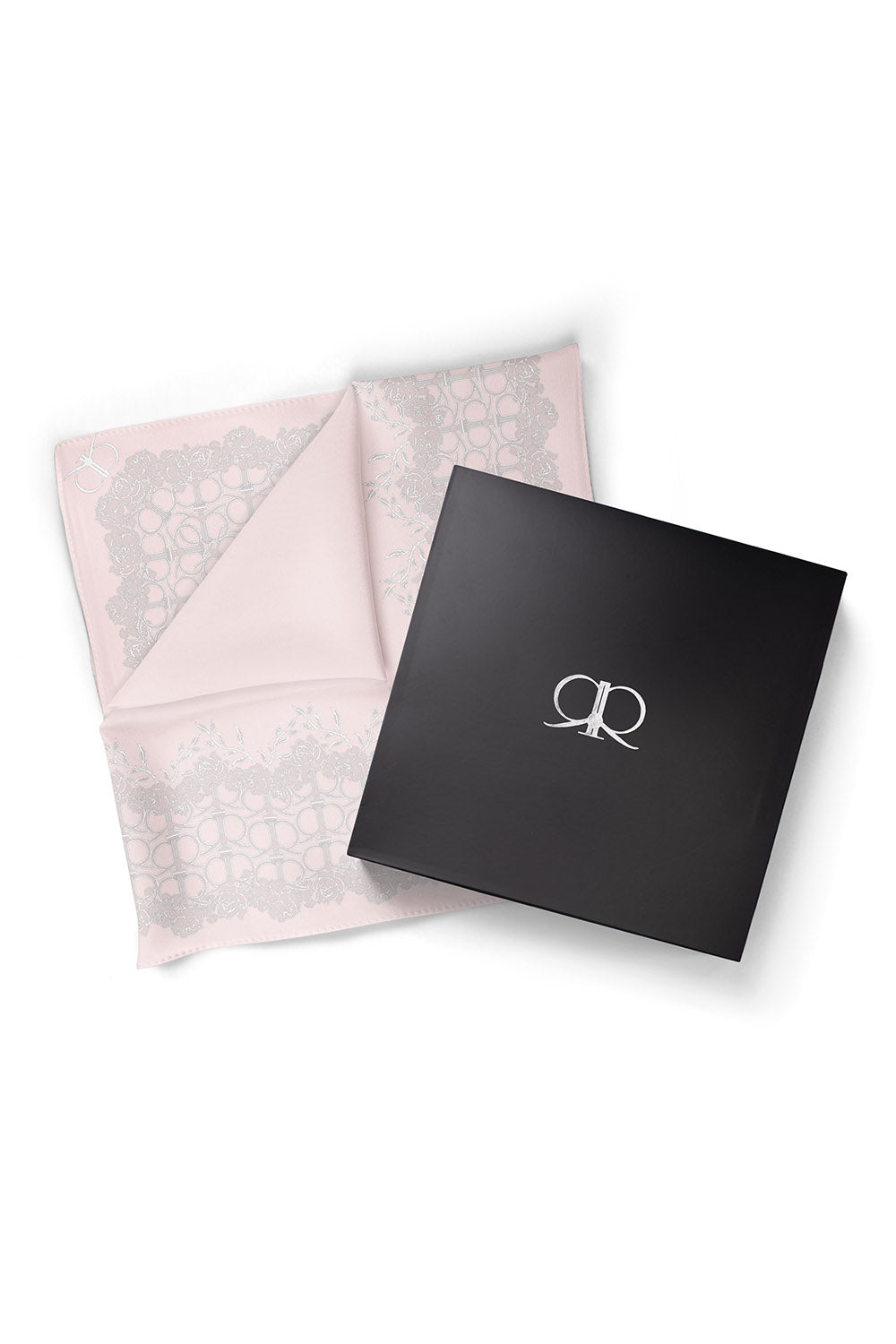 RR BASIC Roma Rose Satin Scarf in Peach