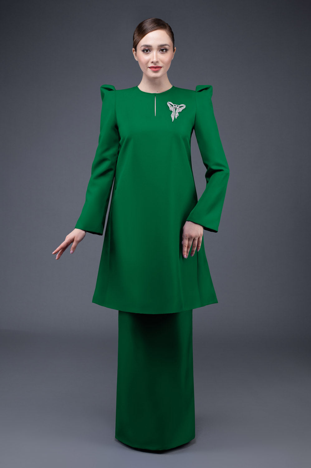 RR BASIC Baju Kurung Pahang in Emerald Green