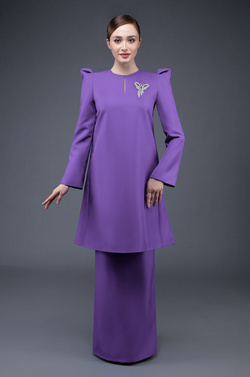 RR BASIC Baju Kurung Pahang in Light Purple