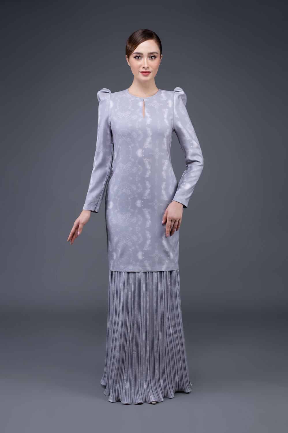 RR Baju Kurung Modern Pleated Audrey in Grey