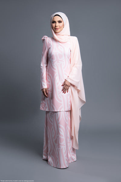 RR Baju Kurung Pahang Chain in Blush Pink
