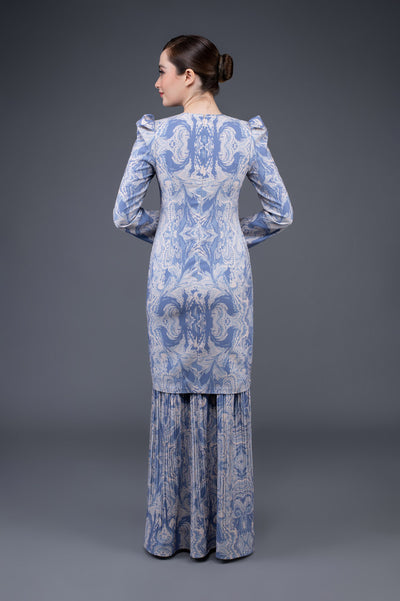 RR Baju Kurung Modern Pleated Ivy in Light Blue