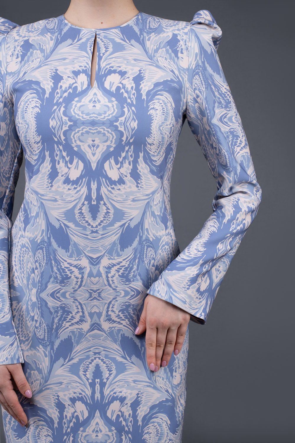 RR Baju Kurung Modern Pleated Ivy in Light Blue