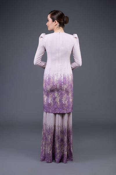 RR Baju Kurung Modern Pleated Lavender in Lilac