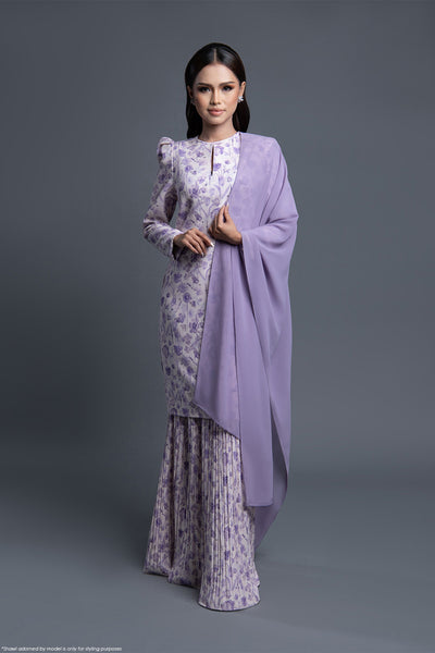 RR Baju Kurung Modern Pleated Luna in Purple