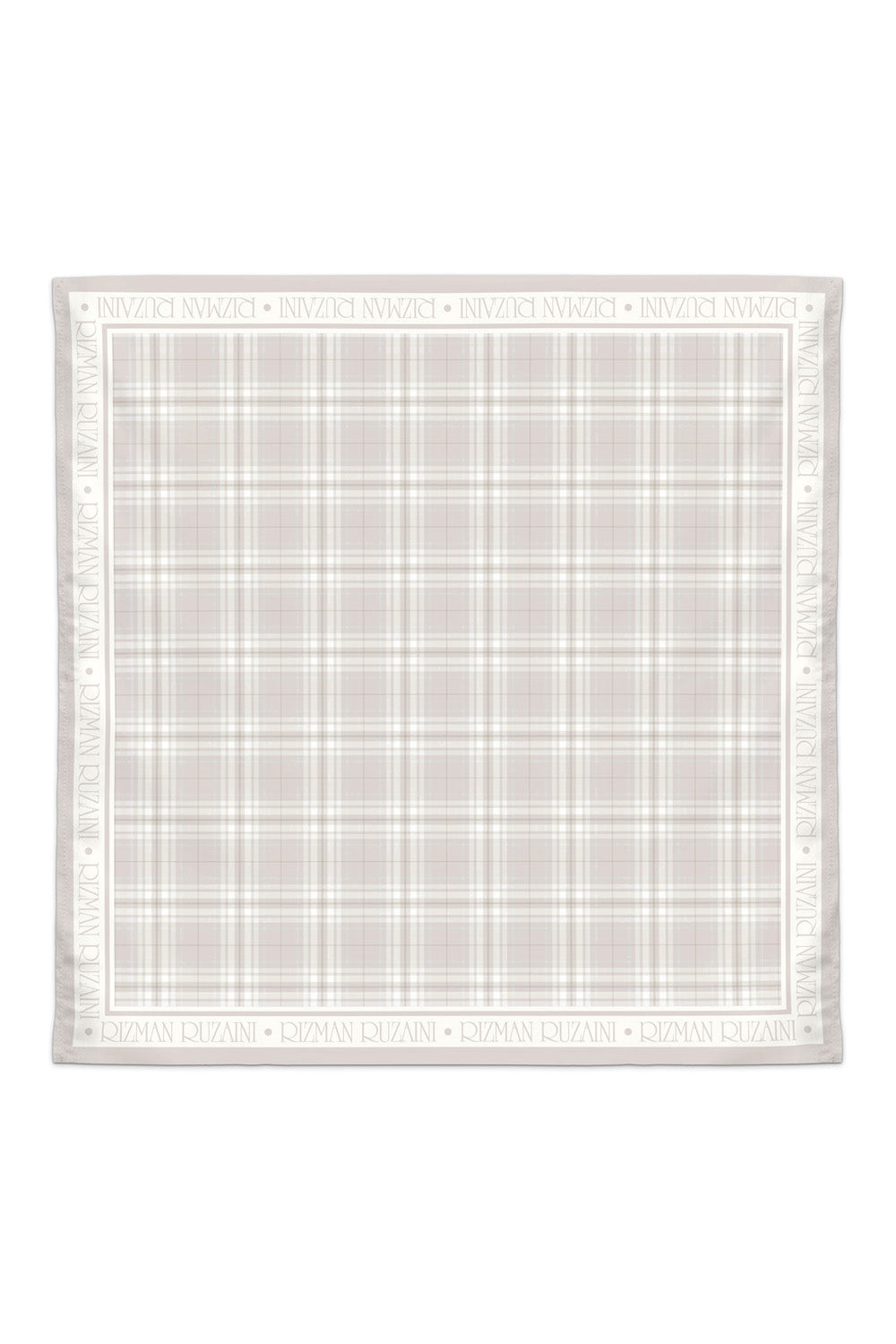 RR Checked Cotton Scarf in Beige