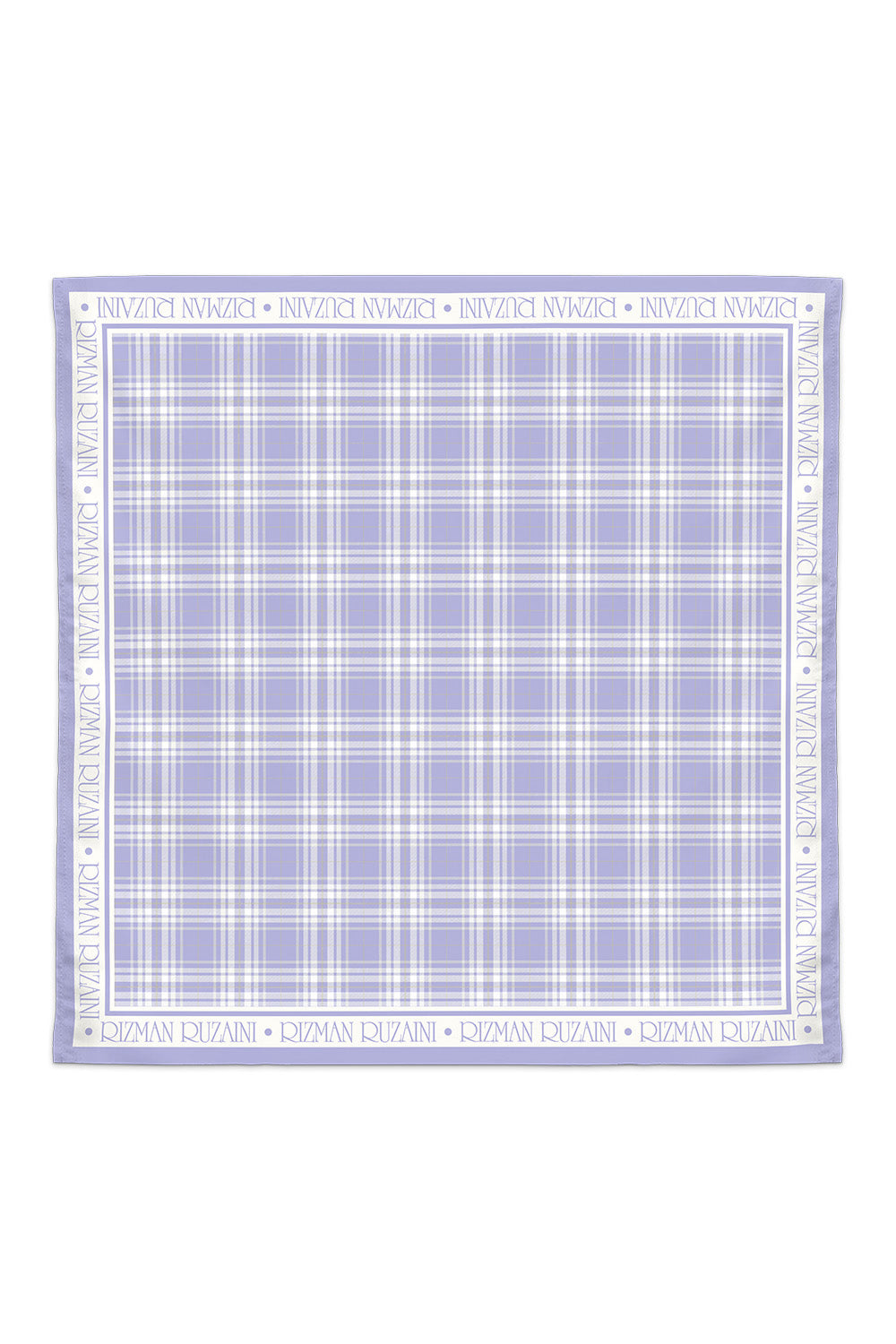 RR Checked Cotton Scarf in Lilac