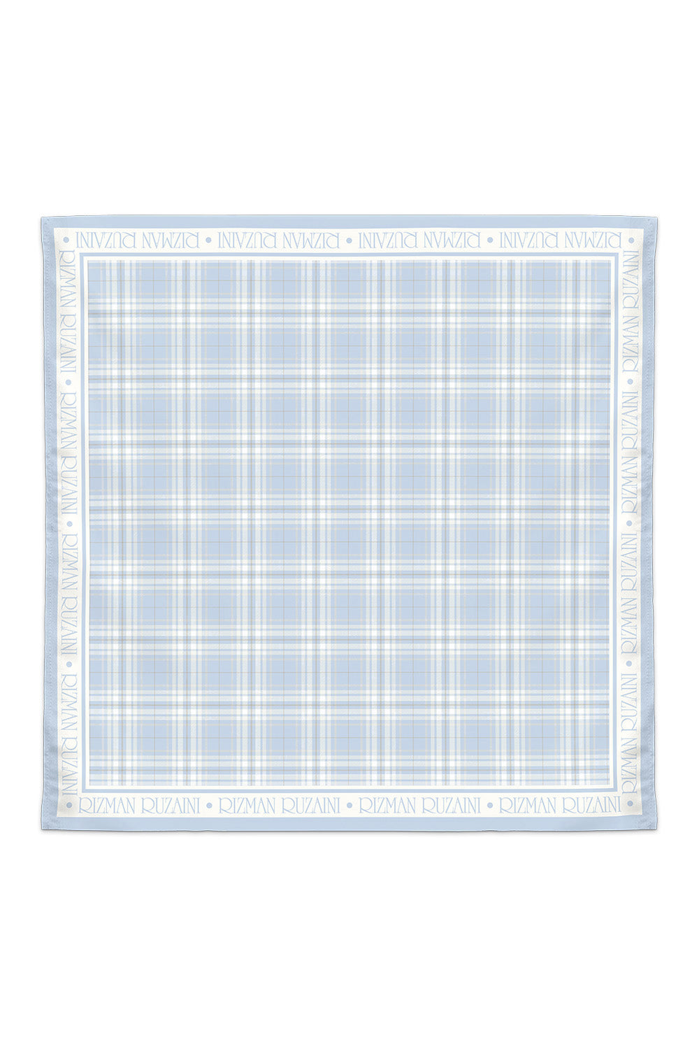 RR Checked Cotton Scarf in Sky